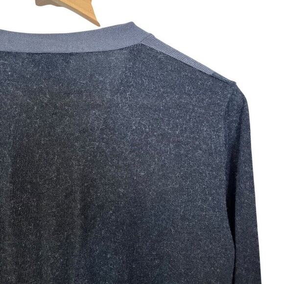 Jacob Holston Mens Silk Cashmere Blend Dark Gray Cardigan Sweater Preppy sz M - Picture 12 of 16